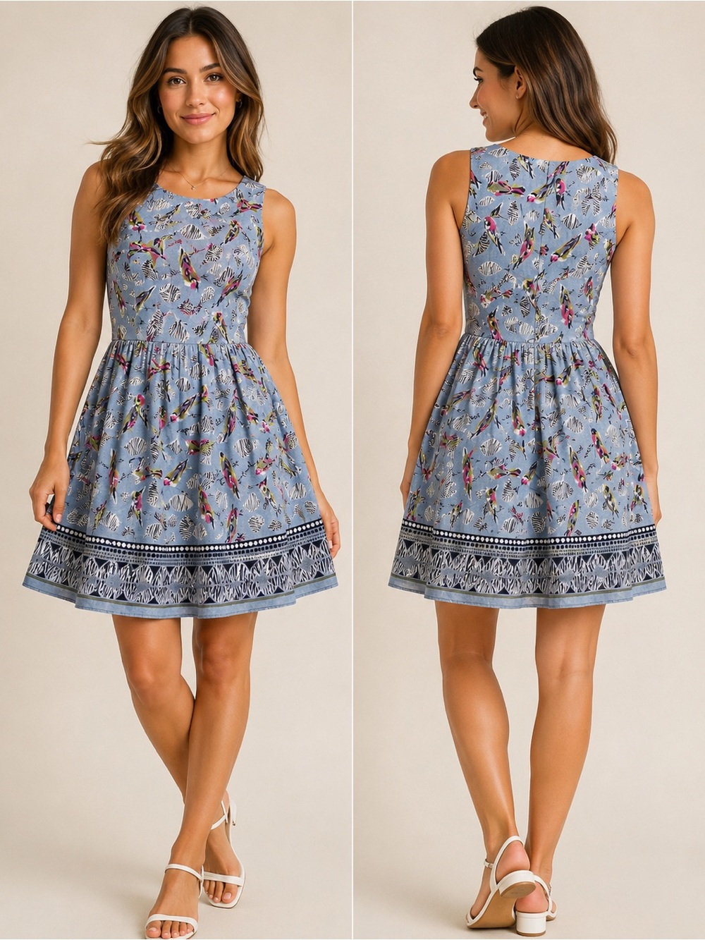 Iska London Blue Budgie Fit & Flare Dress – UK 10 / US 6 – New With Tags